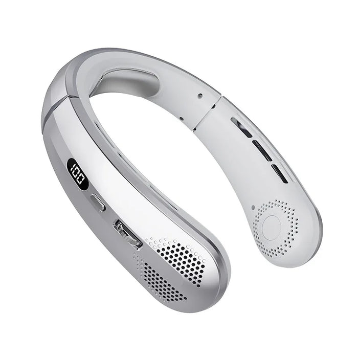 Portable Hanging Bladeless Neck Fan with LED Display