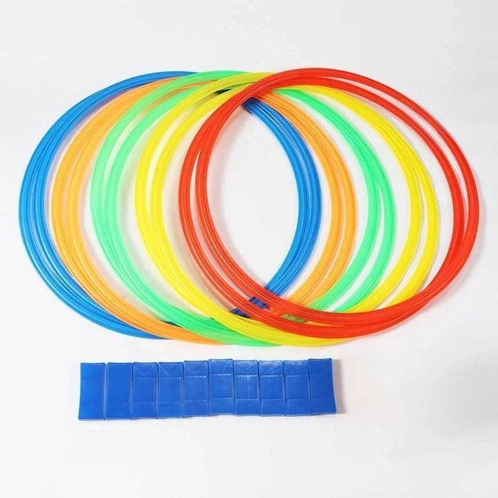 10 Piece Agility Training Ring Set – Outdoor Sports Jump Hoops with Connectors