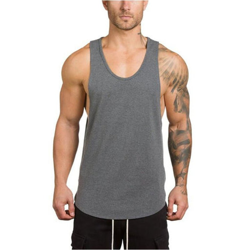 Men's Essentials Plain Stringer Vest - Flamin' Fitness